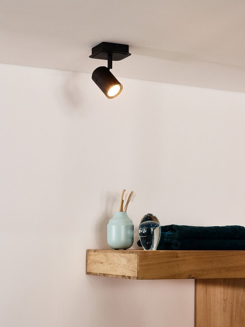 Lucide LENNERT - Stropné bodové svietidlo Kúpeľňa - LED Rozm. - GU10 - 1x5W 3000K - IP44 - Čierny